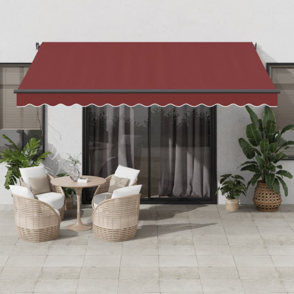 Toldo retráctil automático burdeos 400x300 cm D