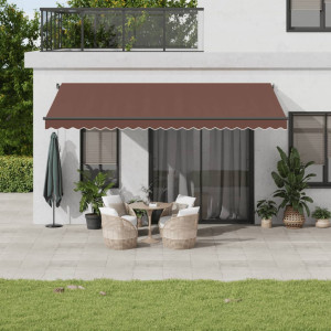 Toldo retráctil automático marrón 500x300 cm D