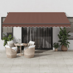 Toldo retráctil automático marrón 450x350 cm D