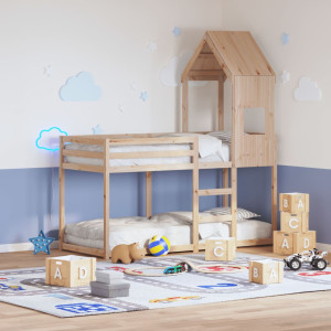 Cama infantil madeira maciça de pinheiro 55x84x132 cm D