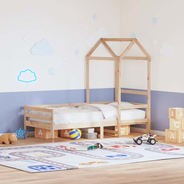 Cama infantil madeira de pinheiro sólido 118x70x176.5 cm D