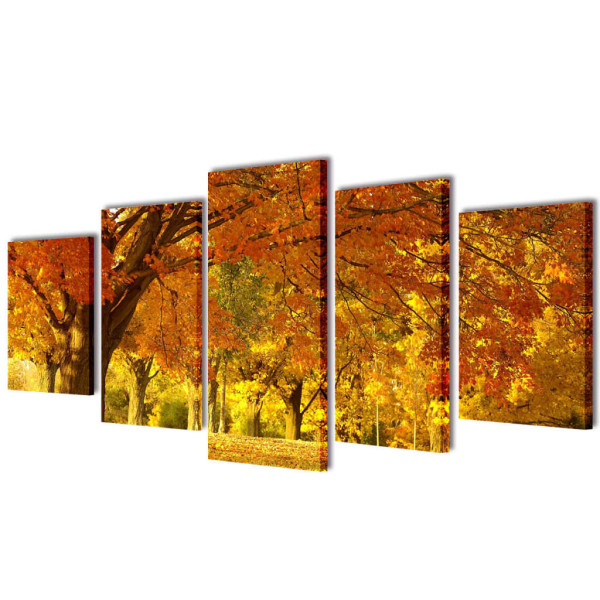 Set decorativo de lienzos para la pared bosque arces 100 x 50 cm D