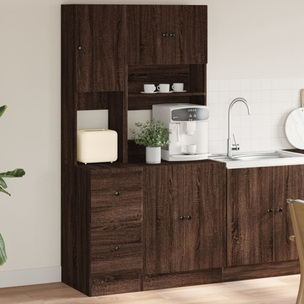 Mueble de cocina madera ingeniería marrón roble 95x50x180 cm D