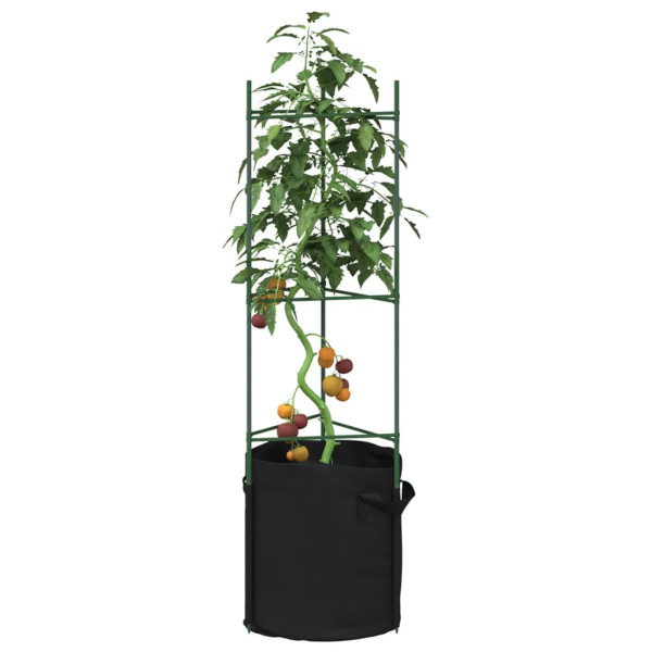 Tutor para tomates con bolsa 2 uds de acero y PP 116 cm D