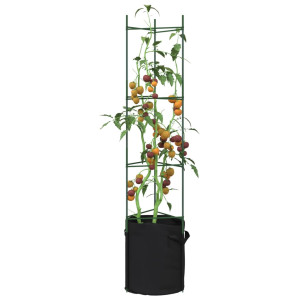 Tutor para tomates com saco 2 pcs de aço e PP 154 cm D