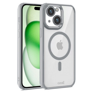 Carcaça COOL para iPhone 15 Plus magnético Borde de prata D