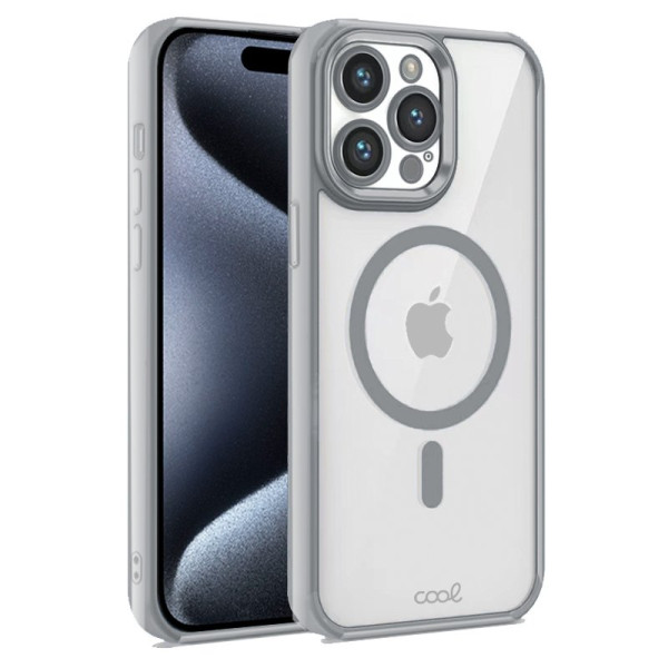 Carcasa COOL para iPhone 15 Pro Magnética Borde Plata D