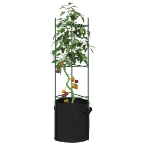 Tutores para tomates con bolsa 8 uds de acero y PP 116 cm D