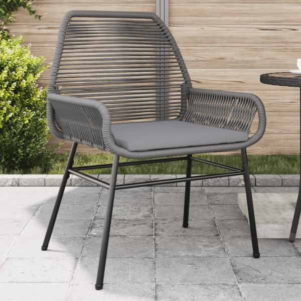 Sillones de jardín con cojines 2 uds ratán sintético gris D