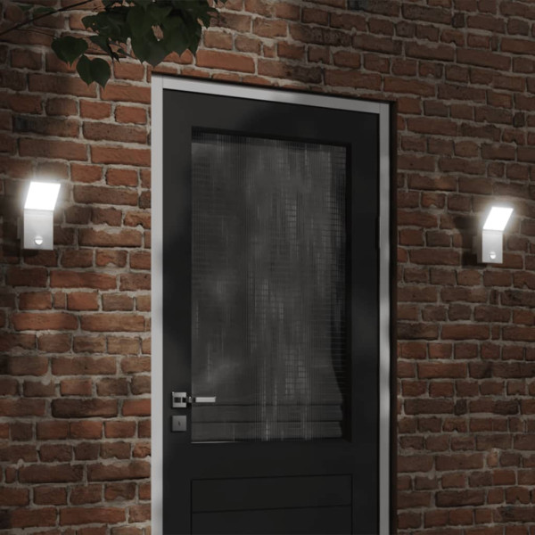 Lámpara de pared de exterior LED con sensor aluminio blanco D