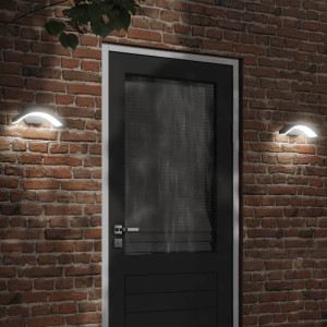 Lámparas de pared LED de exterior 2 uds aluminio fundido negro D