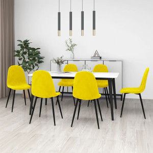 Sillas de comedor 6 uds terciopelo amarillo mostaza D