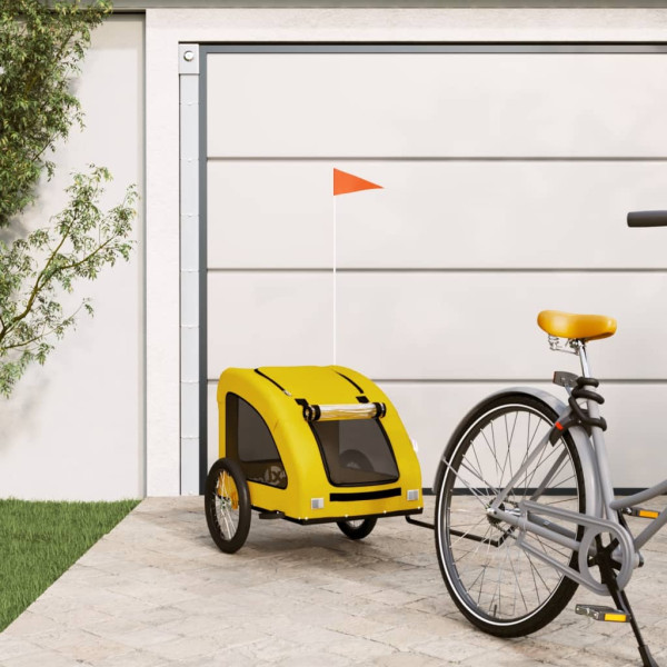 Remolque de bicicleta mascotas hierro tela Oxford amarillo D