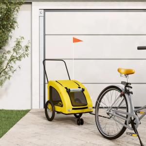 Remolque de bicicleta mascotas hierro tela Oxford amarillo D