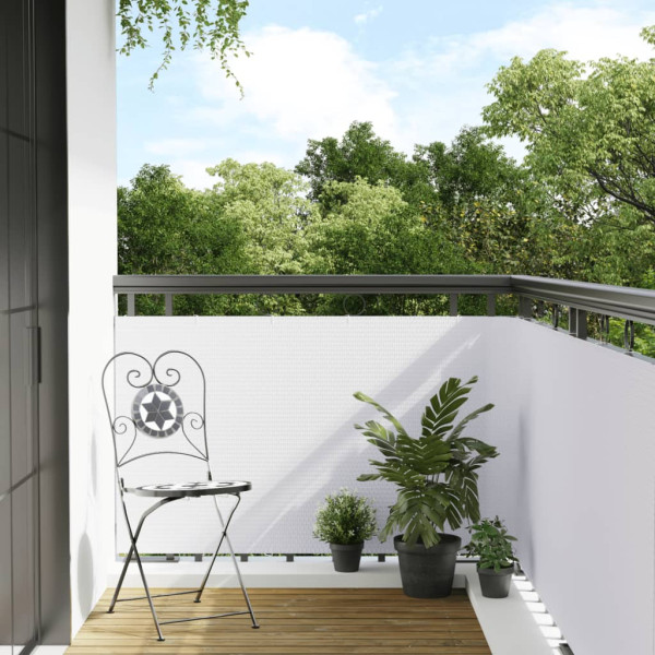 Toldo de varanda em vime sintético branco 300x100 cm D