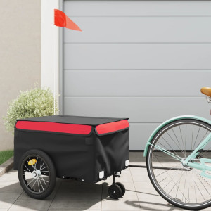 Remolque para bicicleta hierro negro y rojo 45 kg D