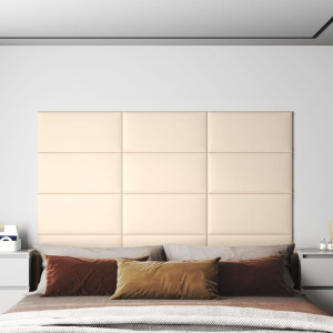 Paneles de pared 12 uds terciopelo crema 60x30 cm 2.16 m² D