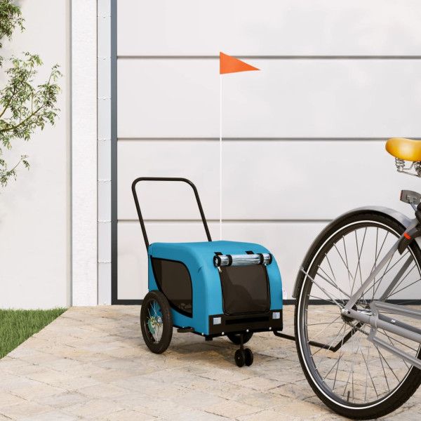 Reboque de bicicleta animais de estimação tecido de ferro Oxford azul preto D