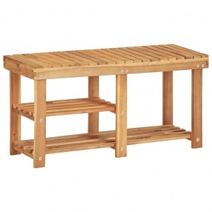 Estantería de zapatos de madera maciza de acacia 90x32x46 cm D