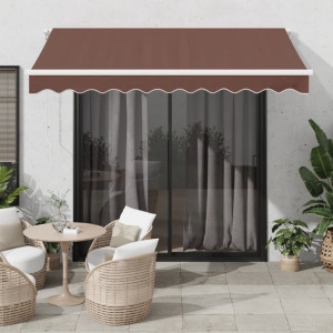 Toldo retráctil manual marrón 300x250 cm D