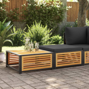 Mesa de jardín con taburete madera maciza de acacia D