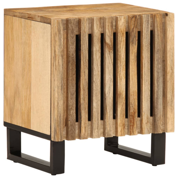 Mesita de noche de madera maciza de mango rugosa 40x33x46 cm D