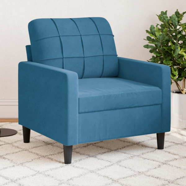 Sillón de terciopelo azul 60 cm D