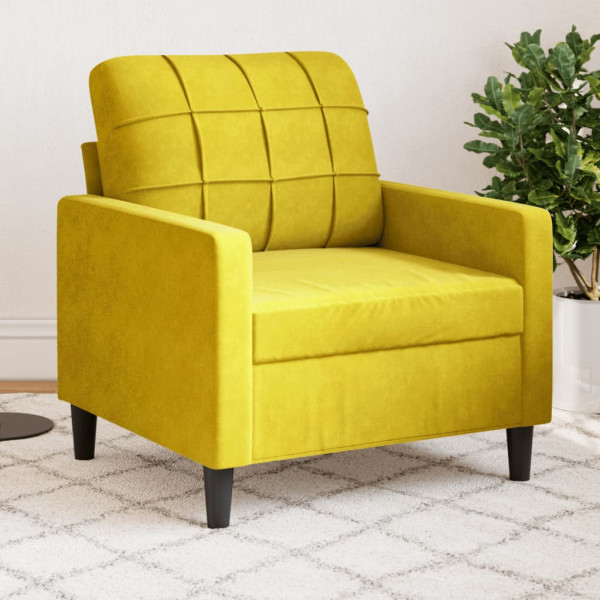 Poltrona de veludo amarelo 60 cm D