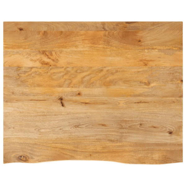 Tablero de mesa borde natural madera maciza mango 100x80x2.5 cm D