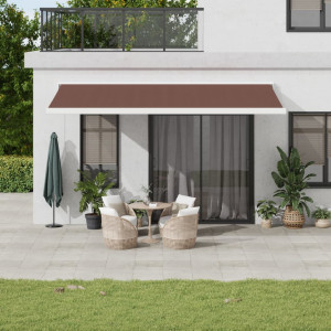 Toldo retráctil automático marrón 500x300 cm D