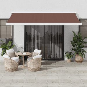 Toldo retráctil manual marrón 450x300 cm D