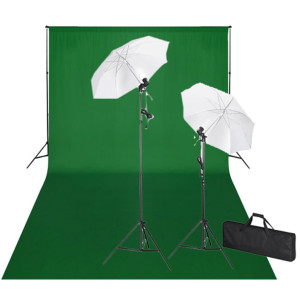 Kit de estúdio fotográfico cenário croma verde 600x300 e luzes D