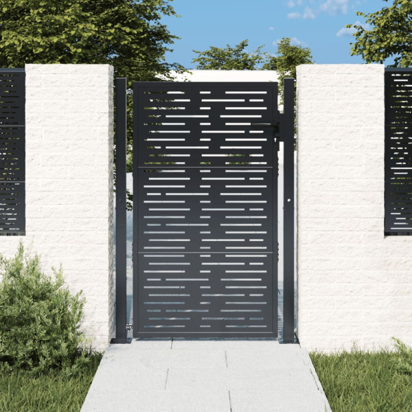 Porta do jardim cinza antracite design quadrado 105x155cm D