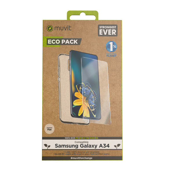 Capa muvit para samsung galaxy a34 + protetor de tela de vidro temperado plano D