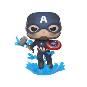 Funko pop marvel los vengadores endgame capitan america con escudo roto & mjolnir 45137 D