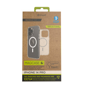 Funda muvit recycletek magsafe para apple iphone 14 pro transparente D