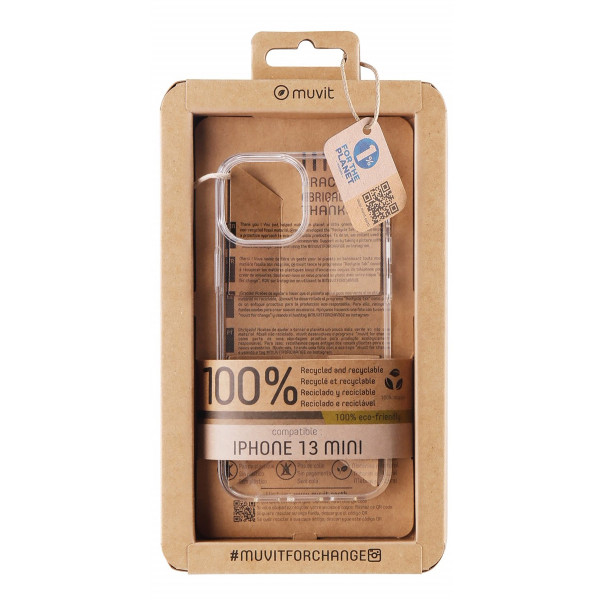 Capa Muvit Recycletek para Apple iPhone 13 Mini Transparente D