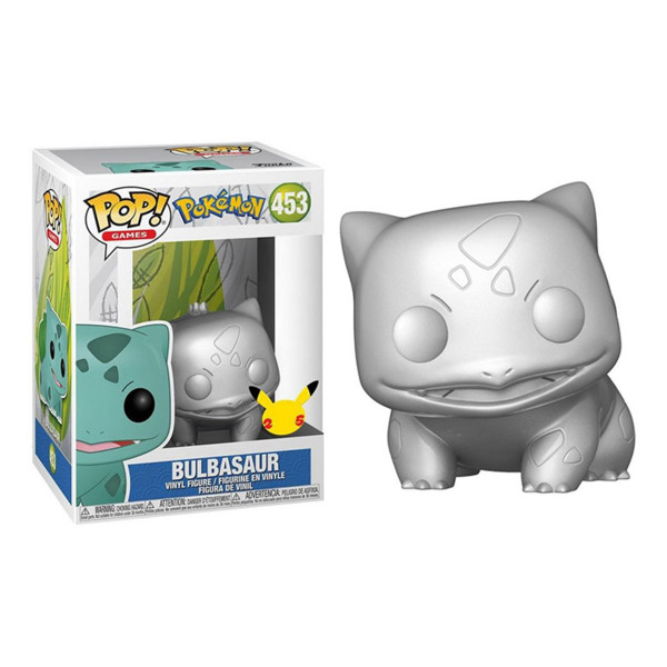 Funko pop jumbo pokemon s6 bulbasaur prata efeito metálico 10 polegadas especial exclusivo Edição 59874 D