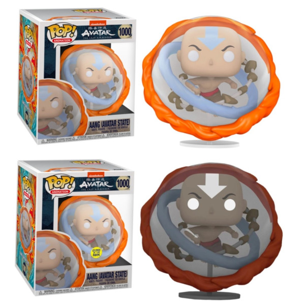 Funko pop animação avatar o último airbender a lenda de aang todos os elementos brilham no brilho escuro no edi escuro D