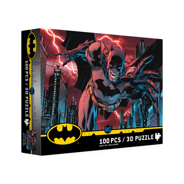 Quebra-cabeça 100 efeito 3d batman city dc universo D