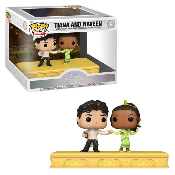 Funko pop moment pack de 2 disney 100 aniversario tiana & naveen 67976 D