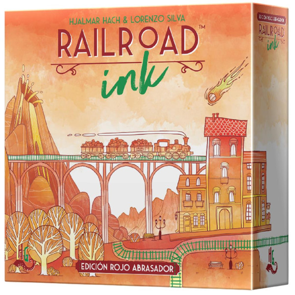 Juego de mesa railroad ink: edicion rojo abrasador pegi 8 D