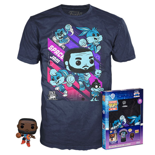 Pop & tee space jam looney tunes funko lebron james + camiseta pack 10 unidades todas las tallas D