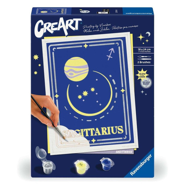 Kit para pintar con números ravensburger creart serie trend d zodiac: sagitario D