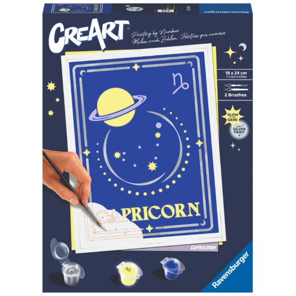 Kit para pintar con números ravensburger creart serie trend d zodiac: capricornio D