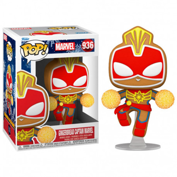 Funko pop marvel christmas jengibre capitãona maravilha 50661 D