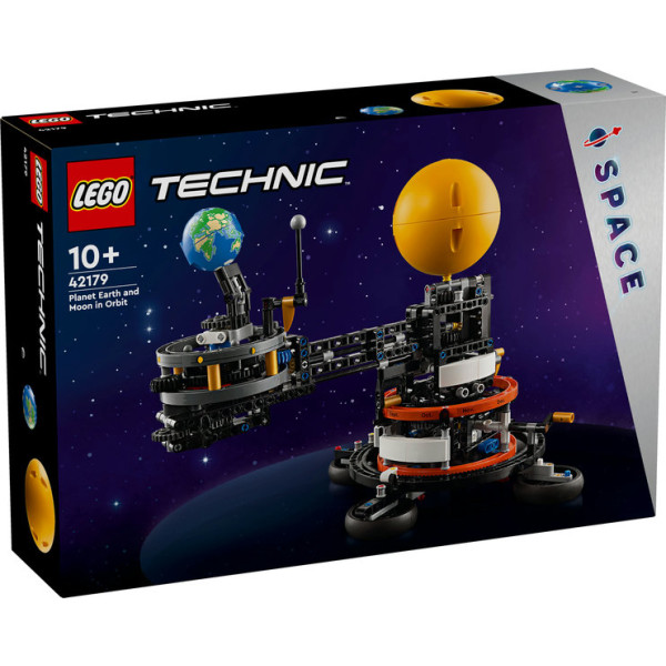 Lego technic planeta tierra y luna en órbita D