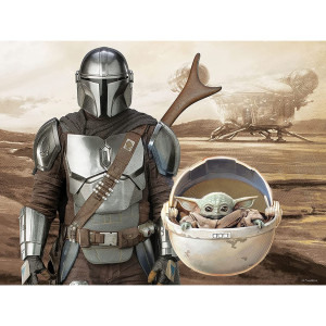 Puzle lenticular prime 3d 500 peças o mandalorian el mandaloriano mando & grogu en capsula D