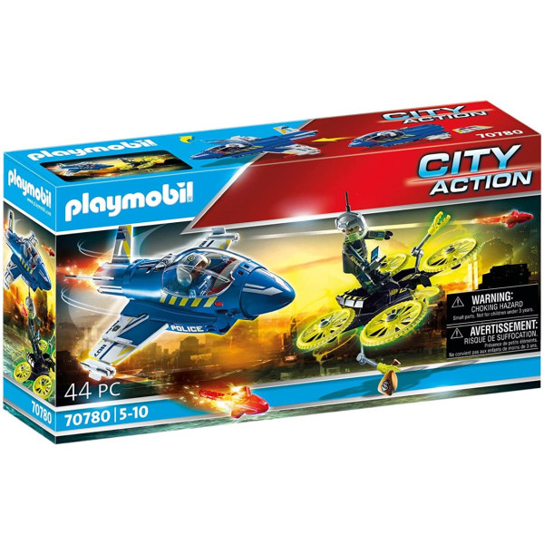 Playmobil policia avion : persecucion dron D