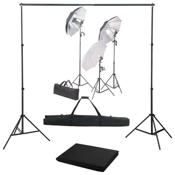 Kit de estudio fotografía con set de luces y fondo D